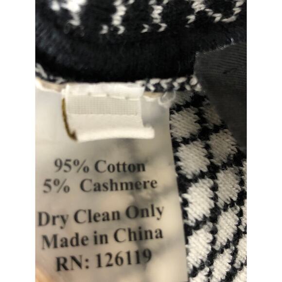 Victor Glemaud Dress Checked Cashmere Cotton Mock Neck Mini Black White L - Picture 10 of 11